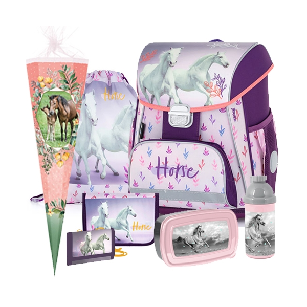 Pferde-Horse-Pony-Schulranzen-Tornister-Ranzen-Rucksack-Set-Schultüte